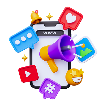 Mobile Marketing Promotion  3D Icon