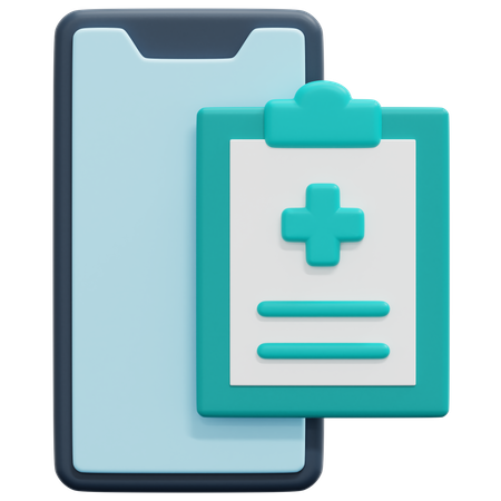 Mobile Medical Record  3D Icon