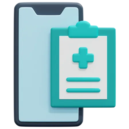 Mobile Medical Record  3D Icon