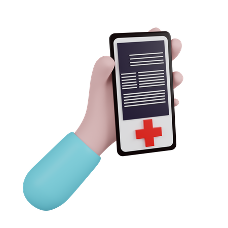Mobile Medical Records  3D Icon