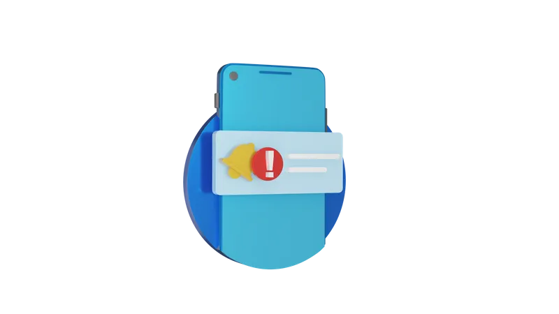 Mobile Message Alert  3D Icon