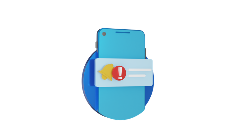 Mobile Message Alert  3D Icon