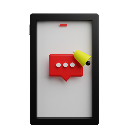 Mobile Message Notification  3D Icon