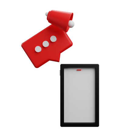 Mobile Message Notification  3D Icon