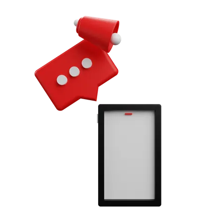 Mobile Message Notification  3D Icon