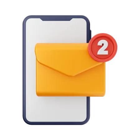 Mobile Message Notification  3D Icon