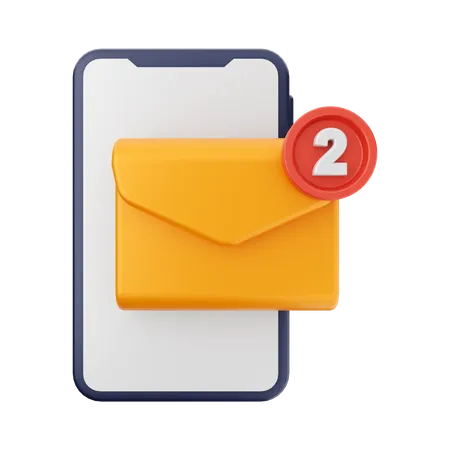 Mobile Message Notification 3D Icon