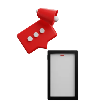 Mobile Message Notification 3D Icon