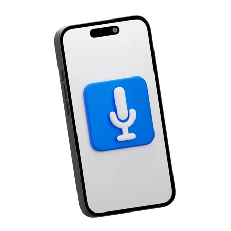 Mobile Mic  3D Icon
