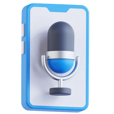 Mobile microphone  3D Icon