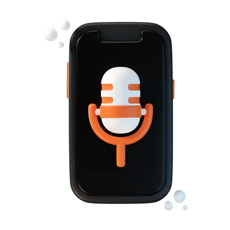 Mobile Microphone  3D Icon