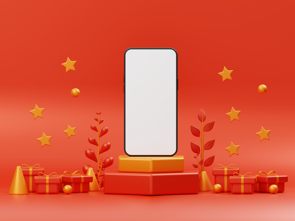 Mobile Mockup for Advertising  3D Icon