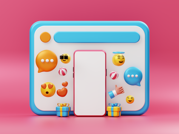 Mobile Mockup For Advertising  3D Icon