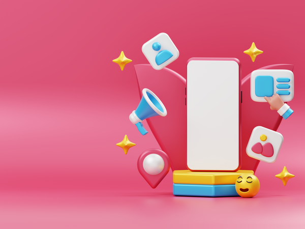 Mobile Mockup For Advertising  3D Icon
