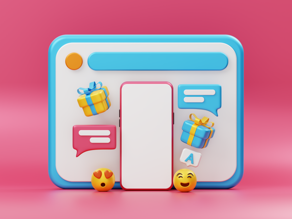 Mobile Mockup For Advertising  3D Icon