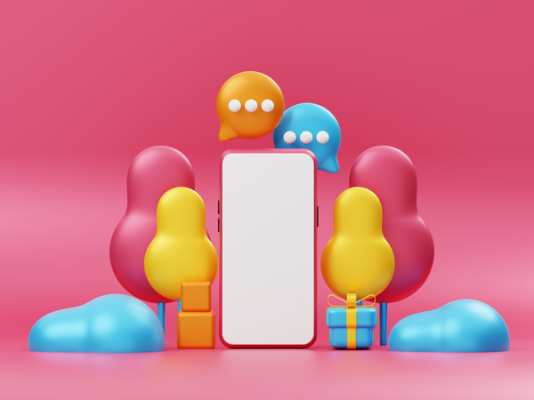 Mobile Mockup For Advertising  3D Icon
