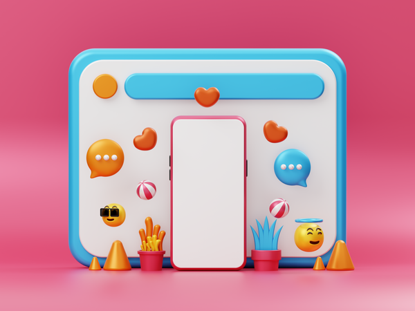 Mobile Mockup For Advertising  3D Icon