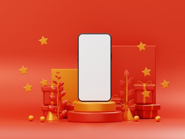 Mobile Mockup for Festival Advertising  3D Icon