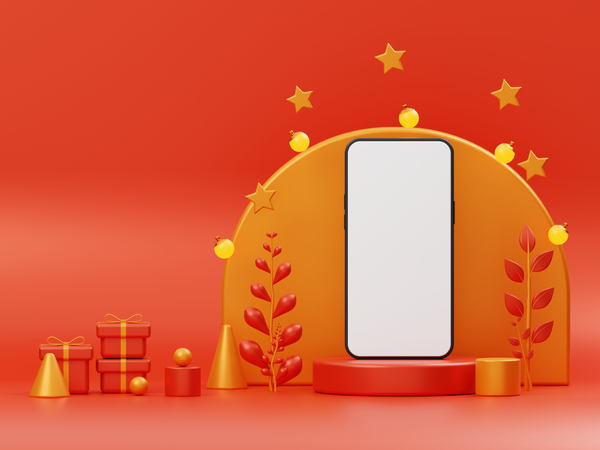 Mobile Mockup for festival and days Promotion  3D Icon