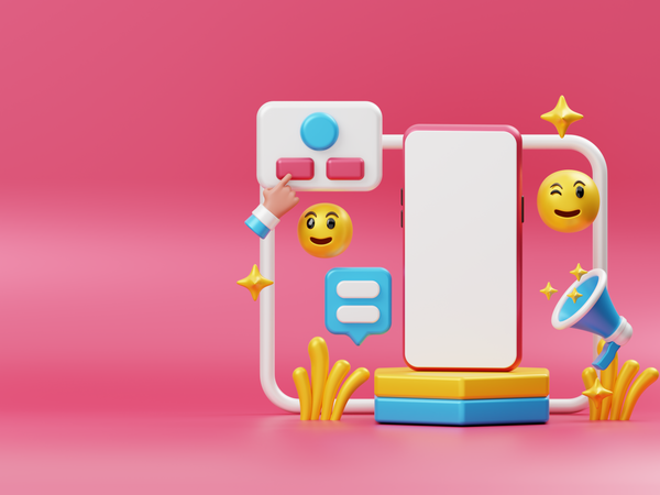 Mobile Mockup For Promotion  3D Icon