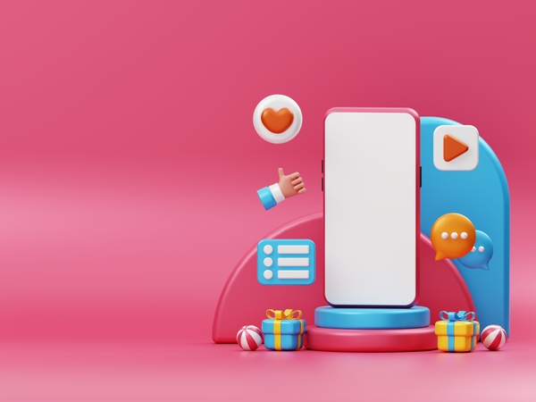 Mobile Mockup For Social media Advertising  3D Icon