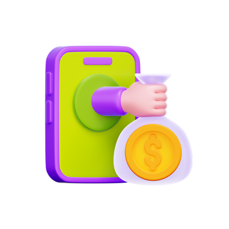 Mobile Money Transfer  3D Icon