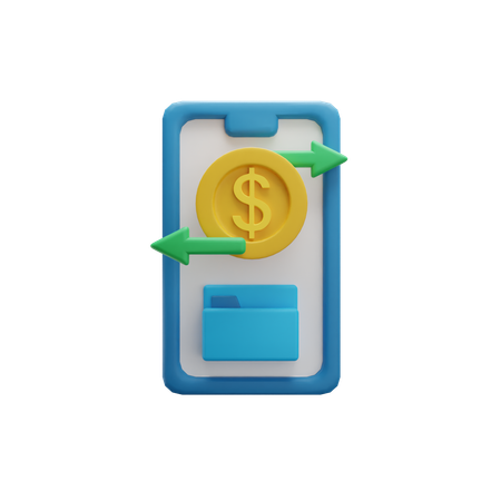 Mobile Money Transfer  3D Icon