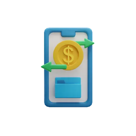 Mobile Money Transfer  3D Icon