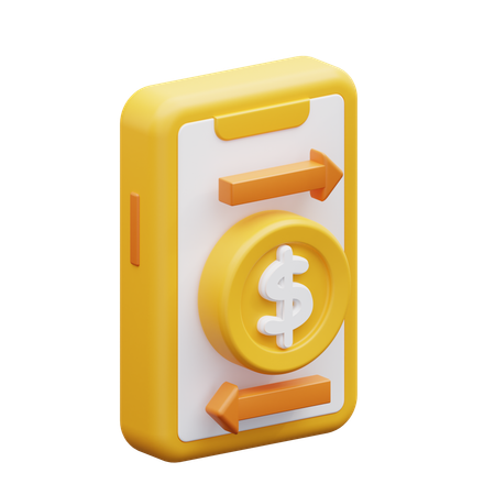 Mobile Money Transfer  3D Icon