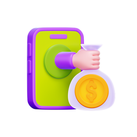 Mobile Money Transfer  3D Icon