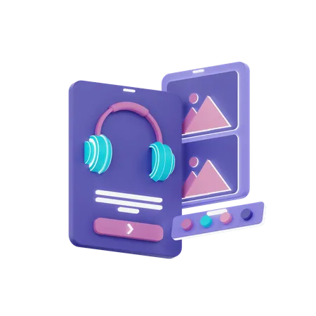 Mobile Music  3D Icon