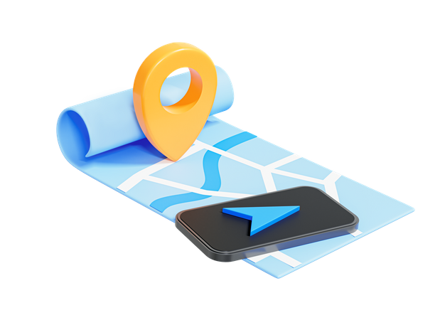 Mobile Navigation  3D Icon