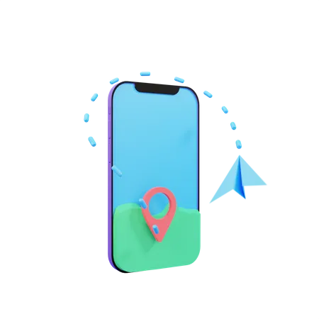 Mobile Navigation  3D Illustration