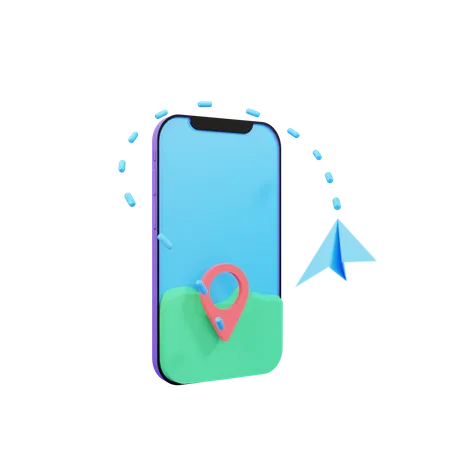 Mobile Navigation 3D Illustration