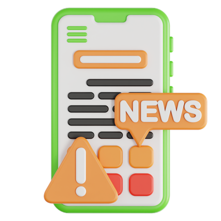 Mobile News  3D Icon