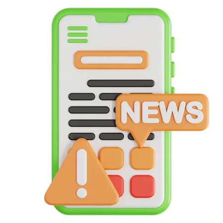 Mobile News  3D Icon