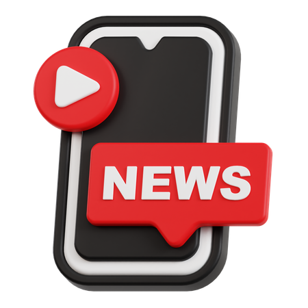 Mobile News  3D Icon