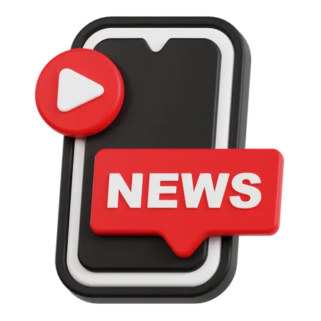 Mobile News  3D Icon