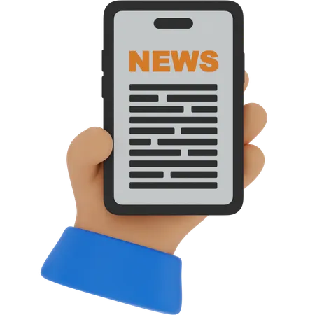 Mobile News  3D Icon