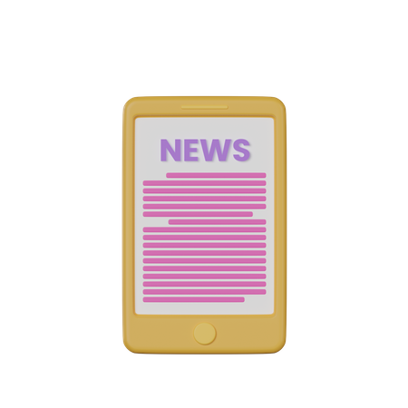 Mobile News  3D Icon