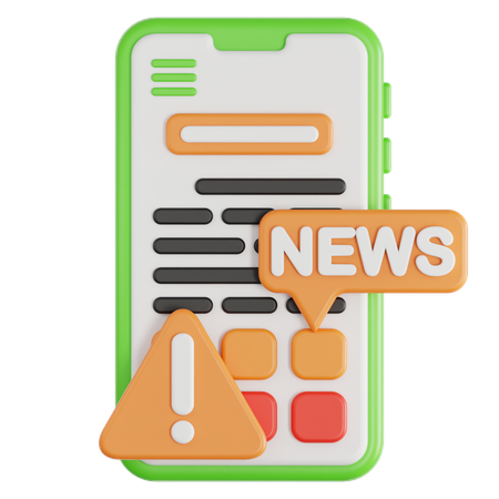 Mobile News  3D Icon