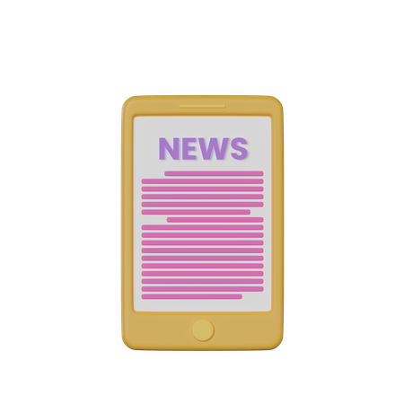 Mobile News  3D Icon