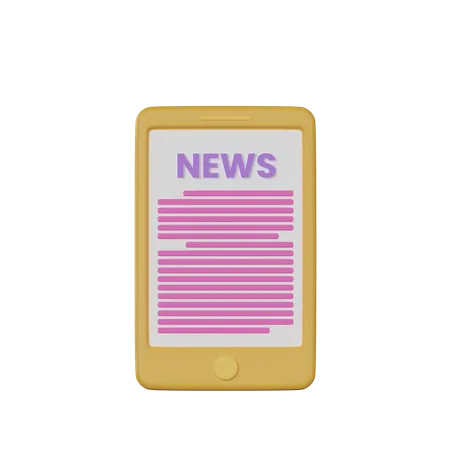Mobile News  3D Icon