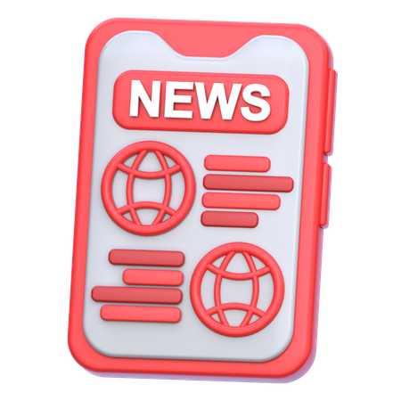 Mobile News App  3D Icon