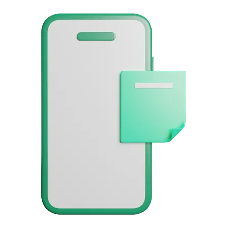 Mobile Note  3D Icon