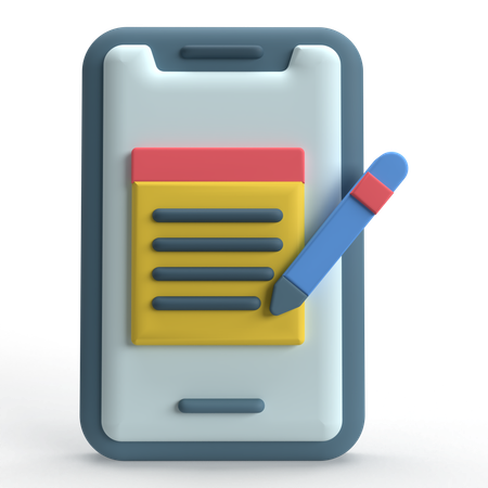 Mobile Notes  3D Icon