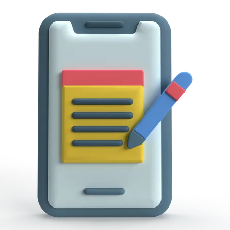 Mobile Notes  3D Icon