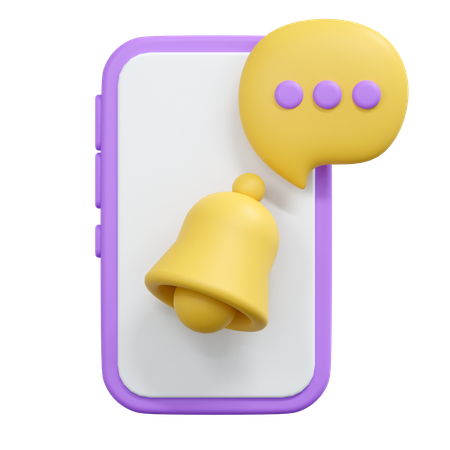 모바일 알림  3D Icon