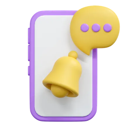 모바일 알림  3D Icon