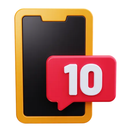 Mobile Notification  3D Icon